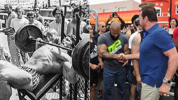 Arnold Schwarzenegger ist zurück in Muscle Beach und trifft auf die besten Bodybuilder der Welt