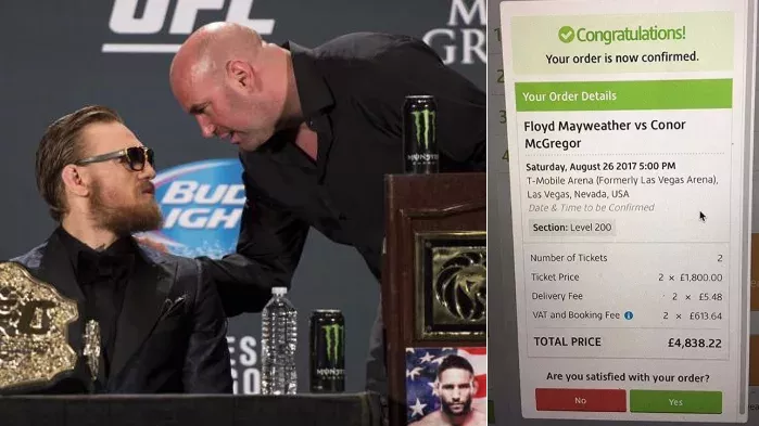 Dana White: Schlimme Neuigkeiten für Fans, die bereits eine Karte für den Kampf Mayweather gegen McGregor gekauft haben