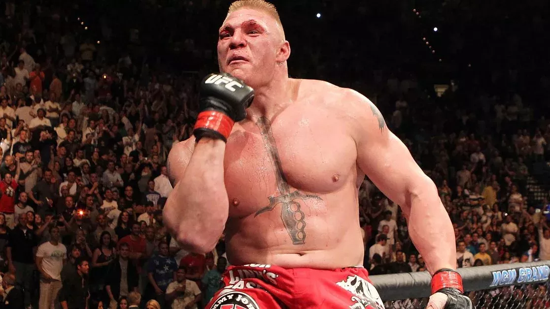 Brock Lesnar ist ein ehemaliger UFC- und WWE-Kämpfer und könnte jetzt Baseball spielen