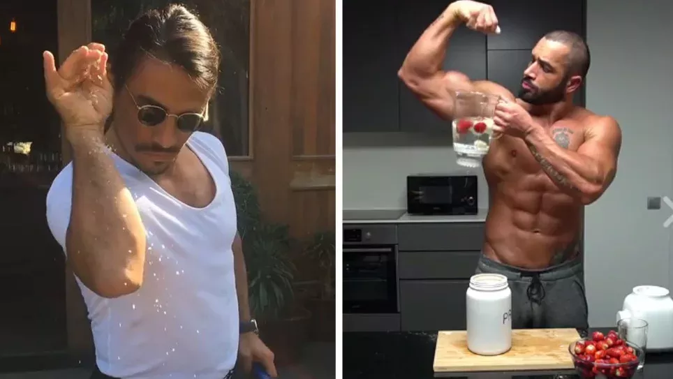 Lazar Angelov macht einen auf "Salt Bae", als er seinen Protein-Cocktail zubereitet! Einfach genial!