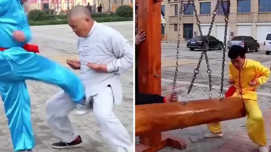 Karate-Profis ertragen Schläge zwischen die Beine auf verblüffende Weise