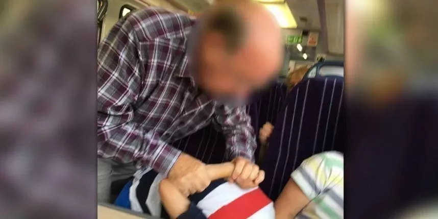 Ein Rentner wird einem Kind gegenüber handgreiflich