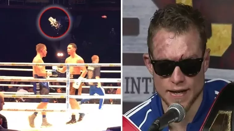 Publikum rastet aus: Boxer bekommt einen Eiskübel an den Kopf geschmissen