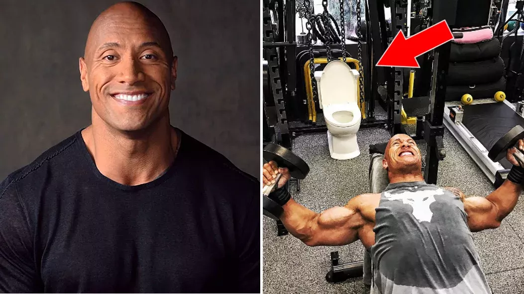 Auf diesem Bild vom Training von The Rock hat sich ein überraschendes Detail eingeschlichen! Einfach witzig!