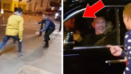 Zwei irische Fans von Conor McGregor imitieren ihr Idol nachts auf der Straße. Bis plötzlich...