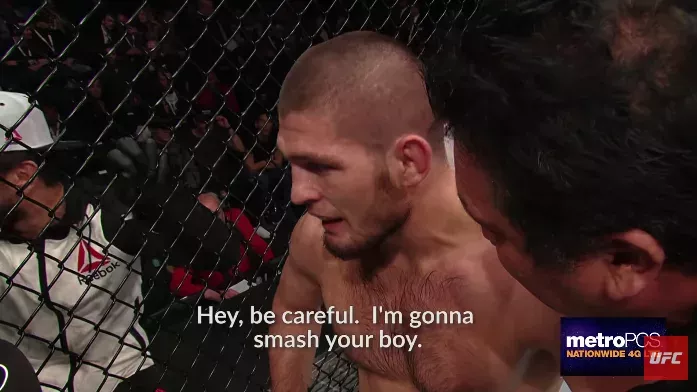 Khabib Nurmagomedov sagt Michael Johnson, dass er aufgeben soll, und beleidigt Dana White