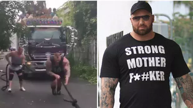 Hafthor Björnsson, der Berg aus Game of Thrones, zieht einen LKW