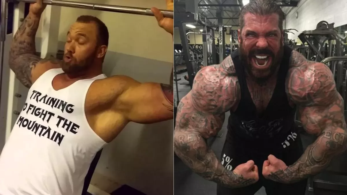 Rich Piana und Hafthor Björnsson trainieren zusammen im Fitnessstudio