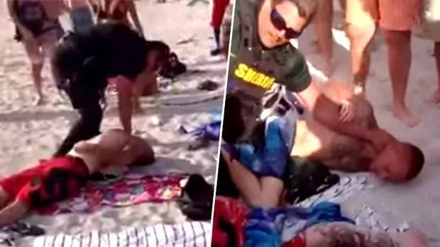 Dieser Polizist überwältigt alleine zwei Männer!