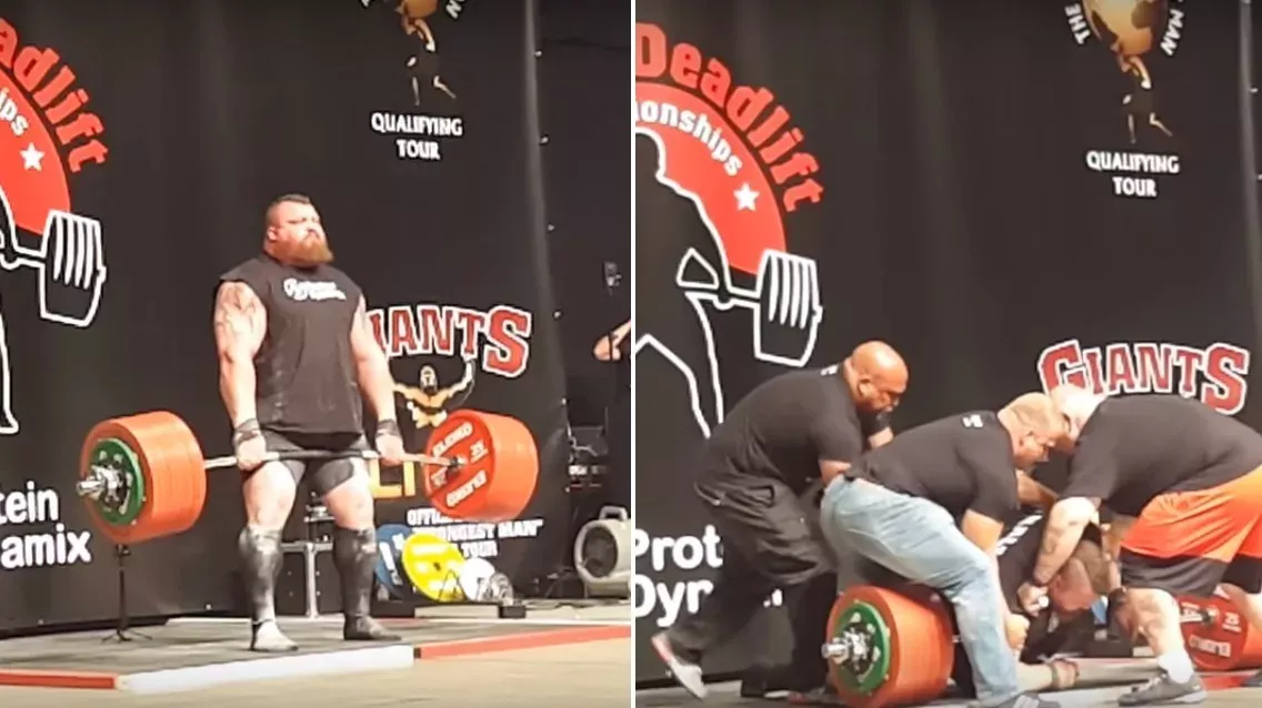 Eddie Hall hebt 500 Kilo im Deadlift und bringt sich damit in Gefahr