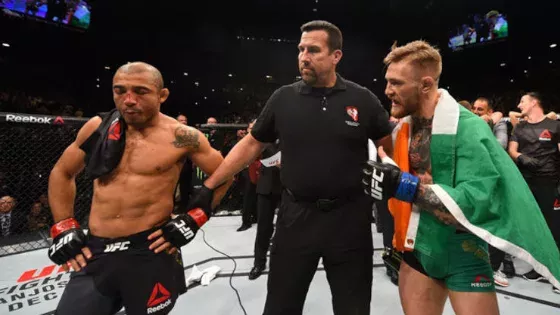 Conor McGregor freut sich für José Aldo über dessen Sieg gegen Jeremy Stephens