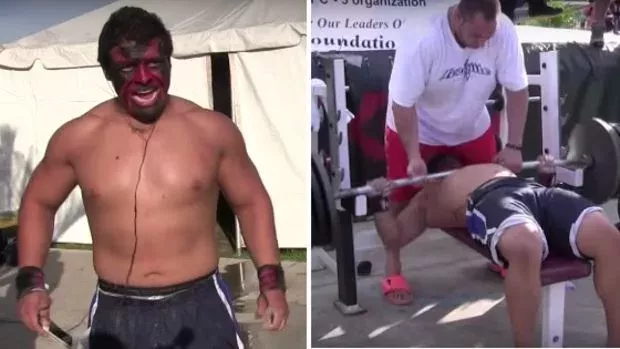 Angelo Samarripa alias "Das Biest" versucht, 328 Kilo im Bankdrücken zu stemmen