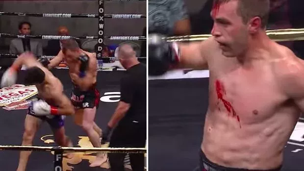 Muay Thai: Gaston Bolanos verpasst seinem Gegner einen mörderischen Ellenbogenschlag in den Kopf