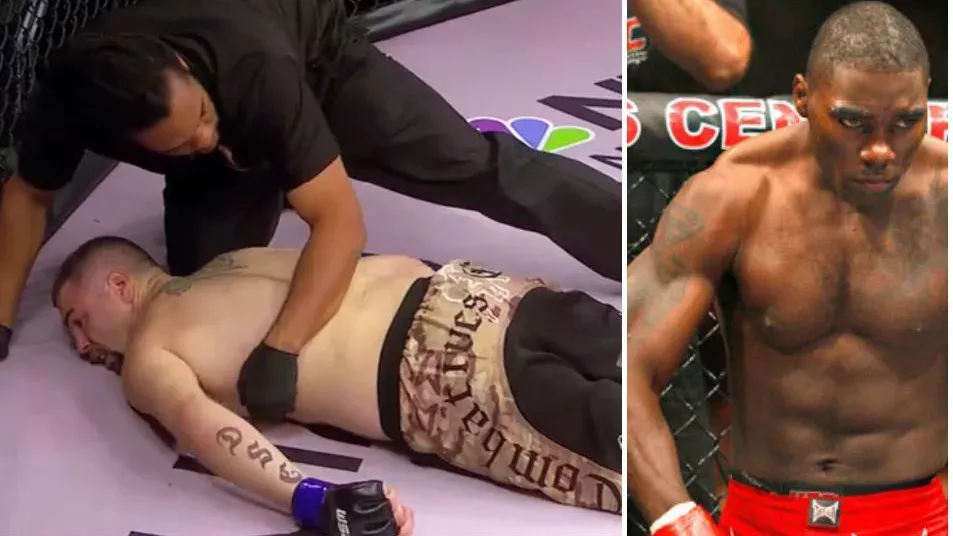 Anthony "Rumble" Johnson schlägt seinen Gegner bewusstlos, nachdem ihm eine Gabel ins Auge gerammt wurde
