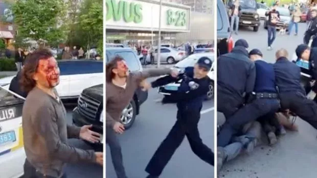 Vyacheslav Oliynyk: Der Goldmedaillengewinner im Ringen bei den OS in Atlanta kämpft gegen eine Horde von Polizisten