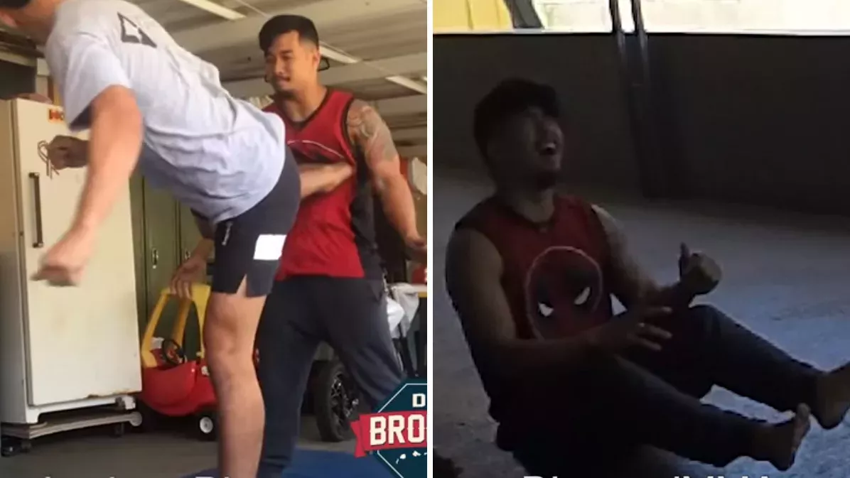Max Holloway macht seinen Trainingspartner mit einem beeindruckenden Tritt fertig
