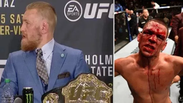 Conor McGregor: Sein Blick nachdem er das erste Mal nach dem Kampf Nate Diaz begegnet