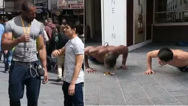 MMA-Kämpfer fordert Bodybuilder auf der Straße heraus