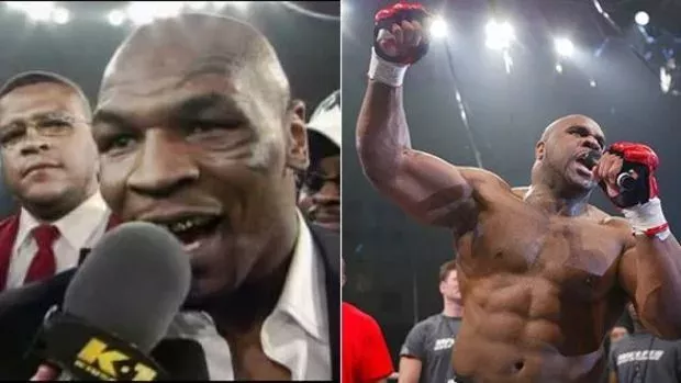 Mike Tyson provoziert Bob Sapp nach seinem Sieg