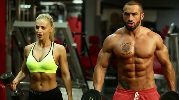 Lazar Angelov und seine Freundin Yanita Yancheva mitten im Training