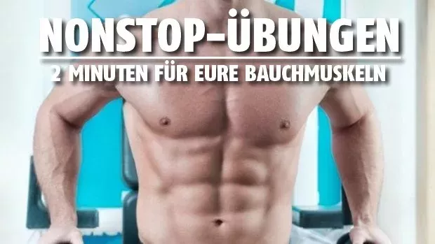 Eine 2-minütige Serie von kurzen aber intensiven Übungen, um die Bauchmuskeln zu trainieren