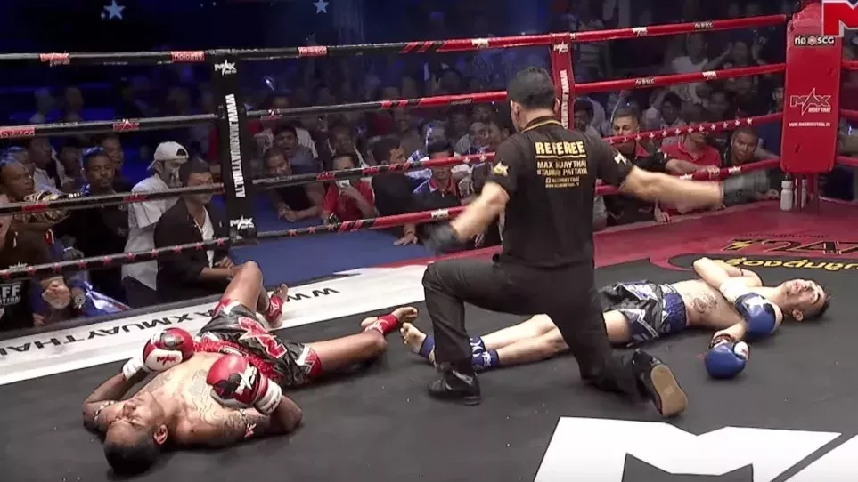 Jonathan Lecat und Dorian Price: Seltener Doppel-K.o. im Muay Thai