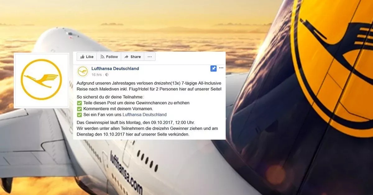 Angebliches Lufthansa-Gewinnspiel entpuppt sich als Fälschung