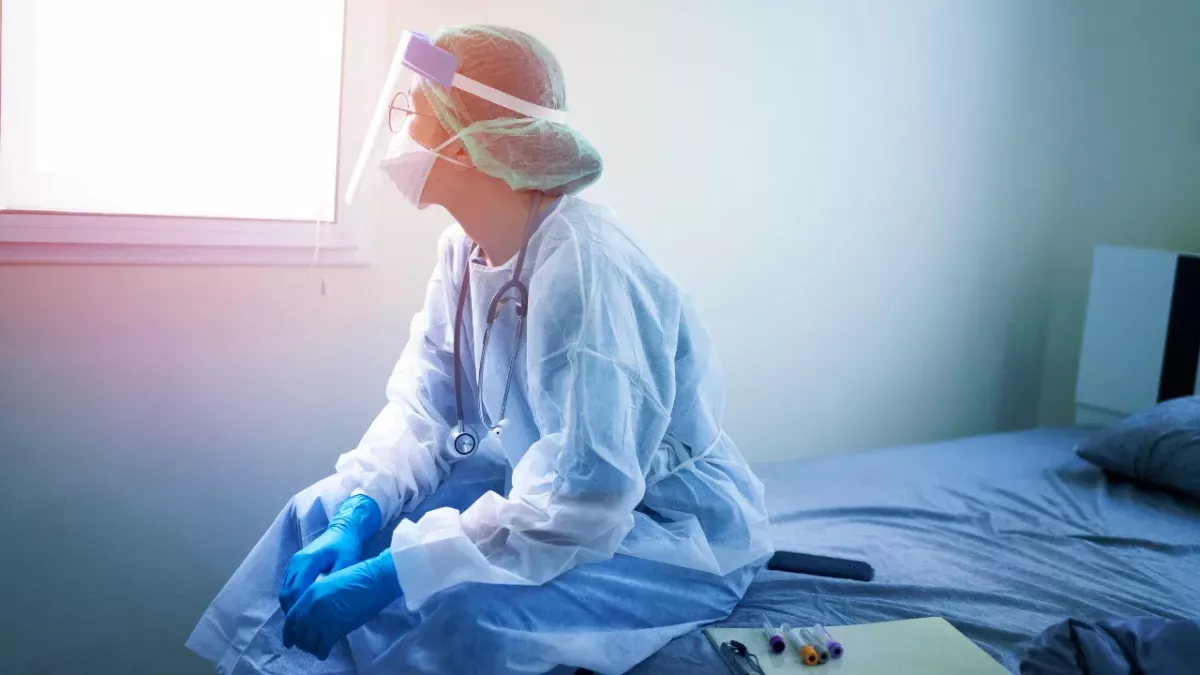 Ärzte arbeiten mit Corona-Infektion in Belgien