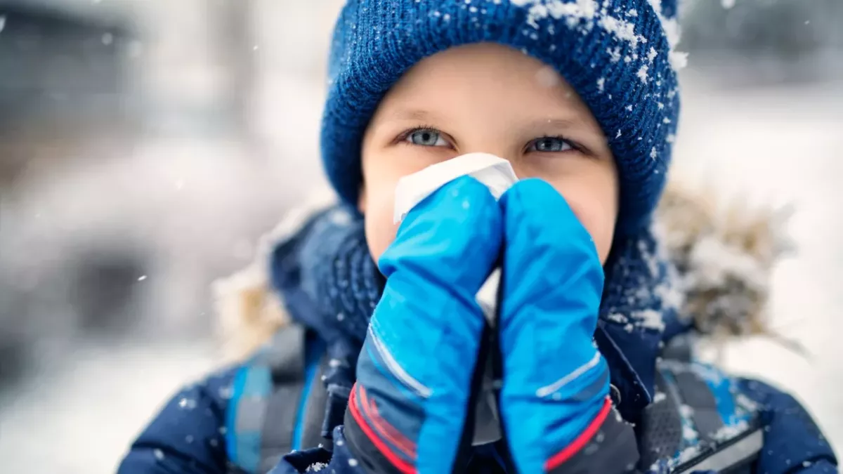 Schüler im Winter