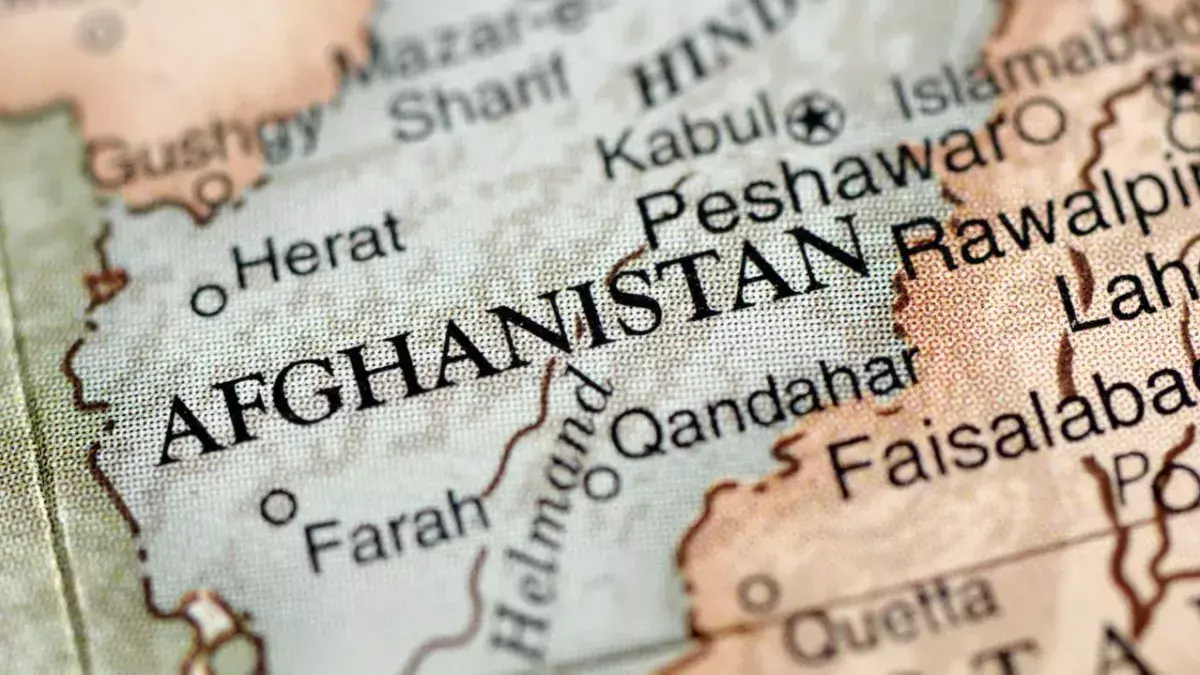 Close-Up von einer Karte Afghanistans