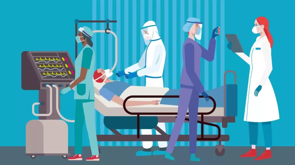 Illustration: Coronavirus-Patient auf der Intensivstation 