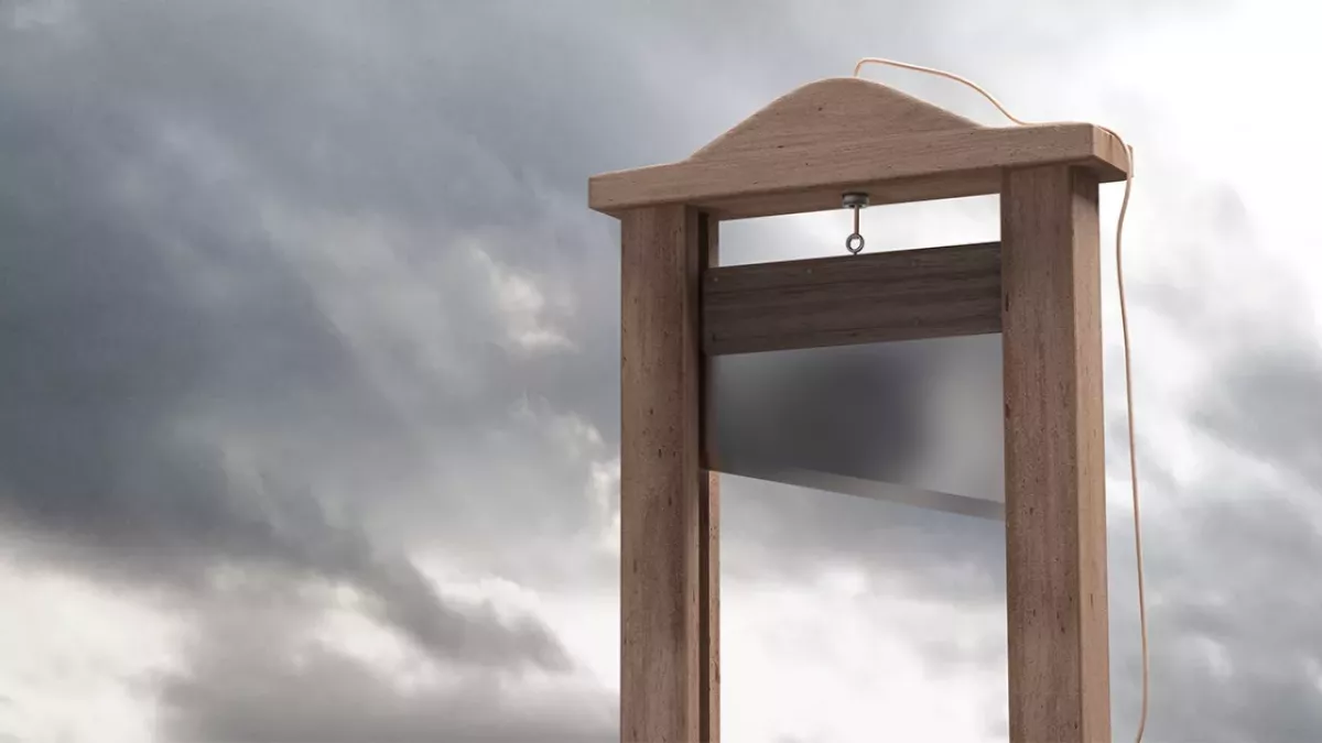 Darum läuft die Klinge einer Guillotine spitz zu.