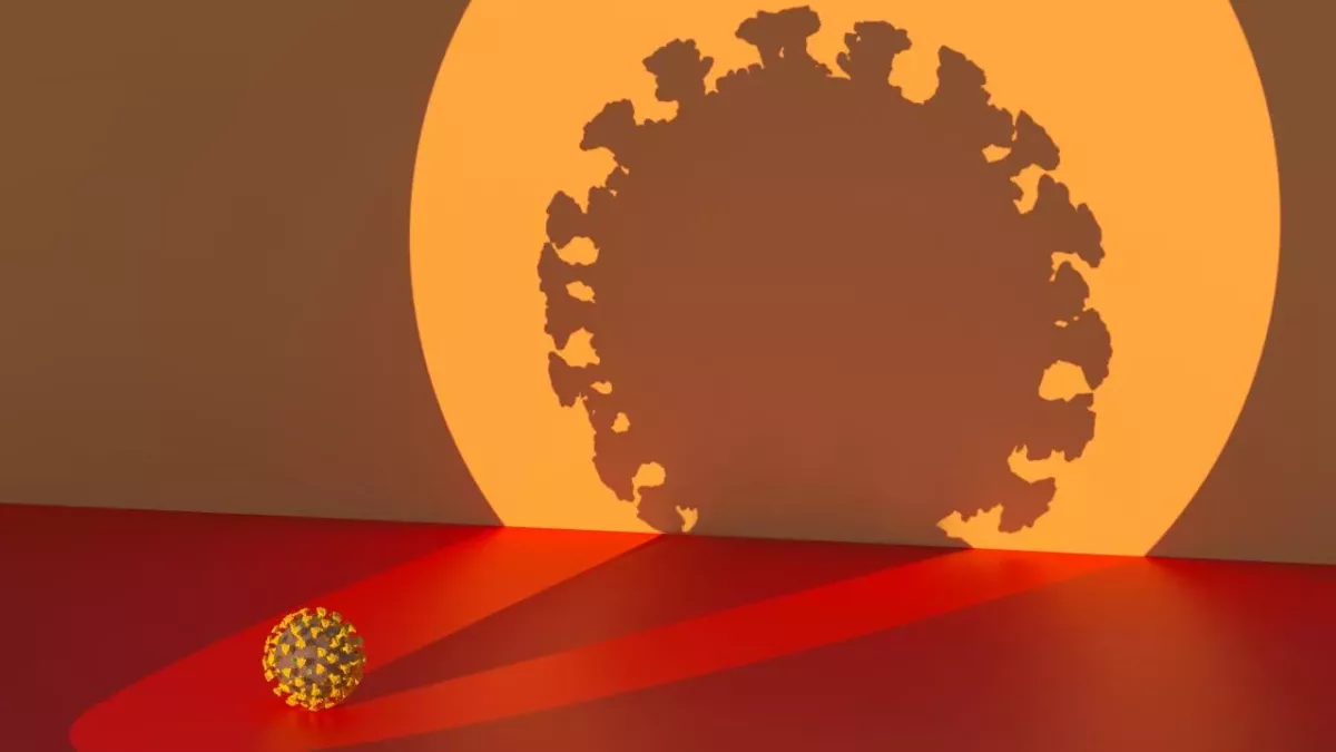 Digital generated image of highlighted coronavirus Covid 19 