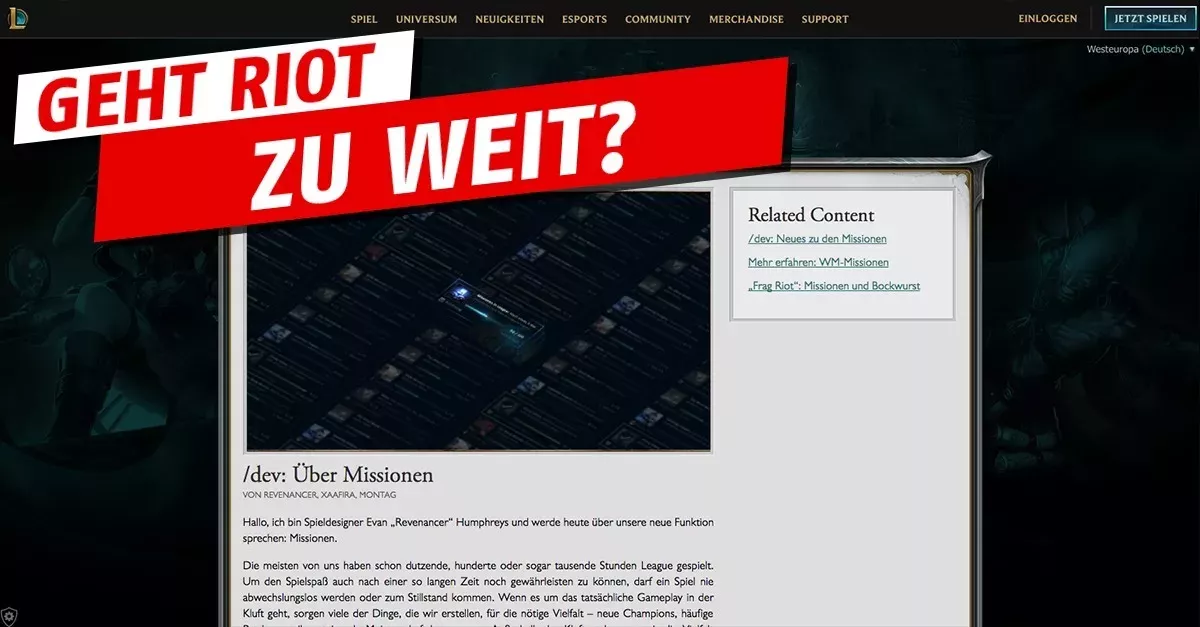 League of Legends: Die neuen Missionen werden immer problematischer