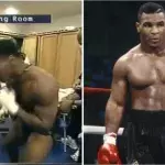 Mike Tyson in der Umkleidekabine vor dem Kampf