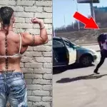 Oksana Kosheleva, die stärkste Frau Sibiriens, legt sich mit einem Autofahrer an