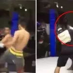 Kämpfer wird KO geschlagen und greift den Kampfrichter an
