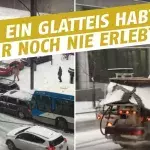 Dieser Wintereinbruch führt selbst das Räumfahrzeug aufs Glatteis