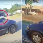 Ein Autofahrer beschmeißt einen Motorradfahrer mit einer Flasche, doch seine Rache ist noch fieser