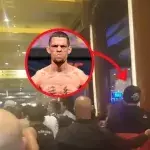 Nate Diaz wird in der MGM Grand Arena von McGregor-Fans belästigt