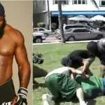 Kimbo Slice blockt einen jungen Mann, der ihn für einen Film darum gebeten hat