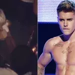 Justin Bieber wird beim Armdrücken von Joel Embiid besiegt