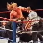 Triple H kämpft mit einem Fan, der in den Ring steigen will