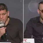 Conor McGregor und Nick Diaz machen sich bei einer Pressekonferenz gegenseitig...Komplimente?!