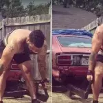 Dieser Kerl macht seine Deadlifts... mit einem Auto!