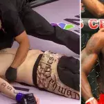 Anthony "Rumble" Johnson schlägt seinen Gegner bewusstlos, nachdem ihm eine Gabel ins Auge gerammt wurde
