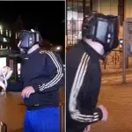 Ein Amateurboxer fordert betrunkene Fußgänger auf, ihm ins Gesicht zu schlagen
