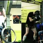 Claud Sinden, sitzt im Rollstuhl und boxt auf hohem Niveau