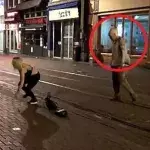In Amsterdam verbreitet ein Zombie Panik unter den Passanten