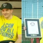 Drew Mitchell, professioneller Rugby-Spieler kommt ins Guinnessbuch der Rekorde mit einem originellen Kraftrekord